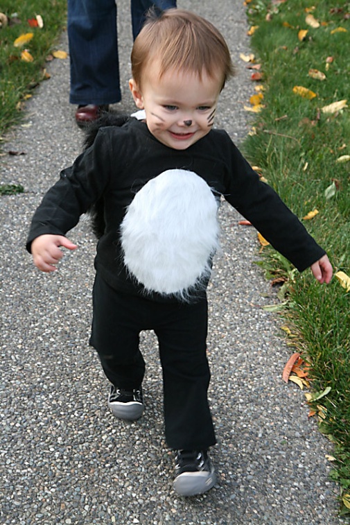 DIY Kids Halloween Costume Idea - Skunk